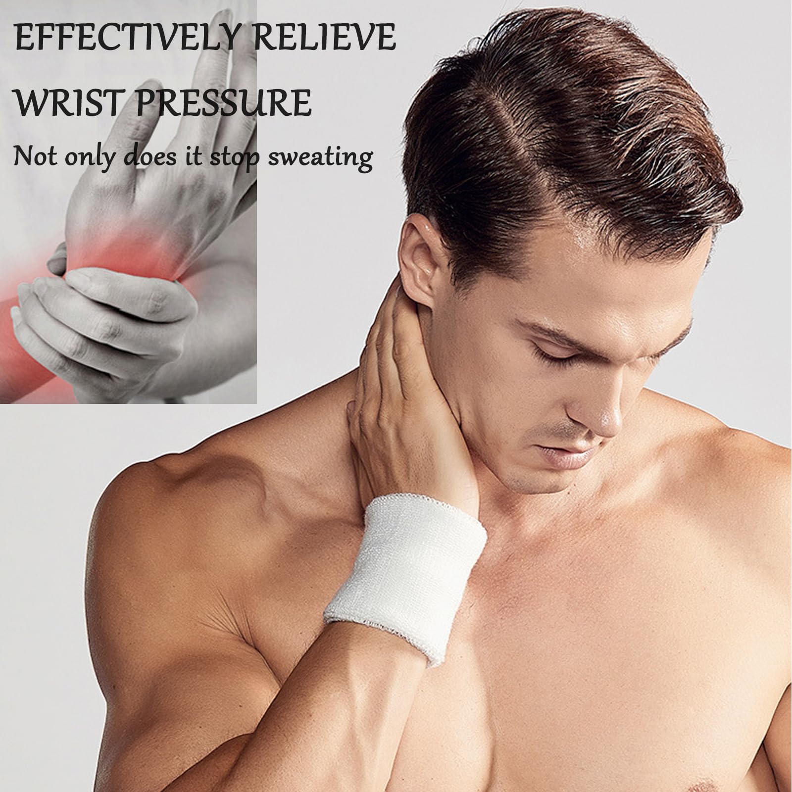 Quelcc 2 Pièces Bracelet Eponge Poignet, Bandeau Poignet, Sport Bandeau