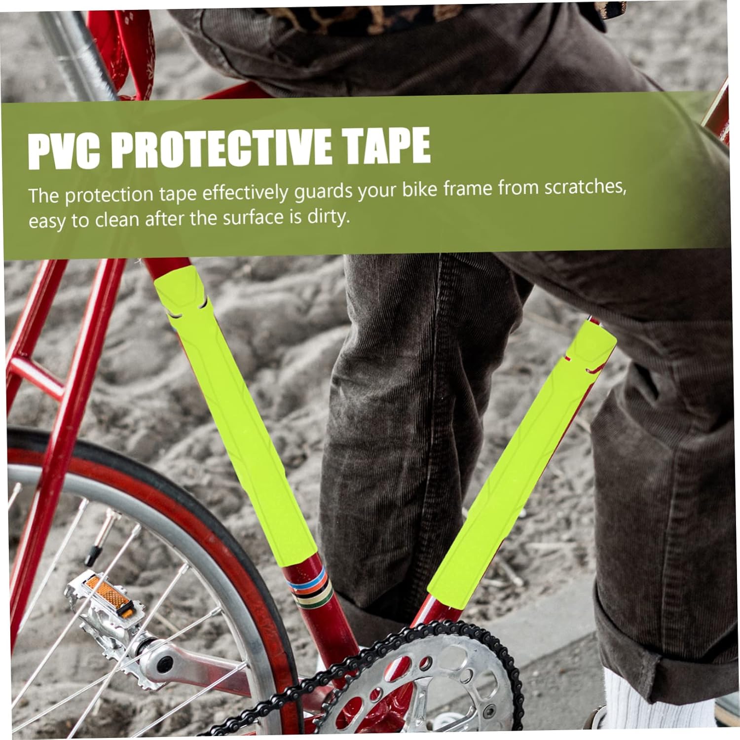 balacoo 5pcs Mountain Bike Frame Protector Tape Decal for Collision Scratch Resistance Compatible Road Off-Road Easy to Install Design