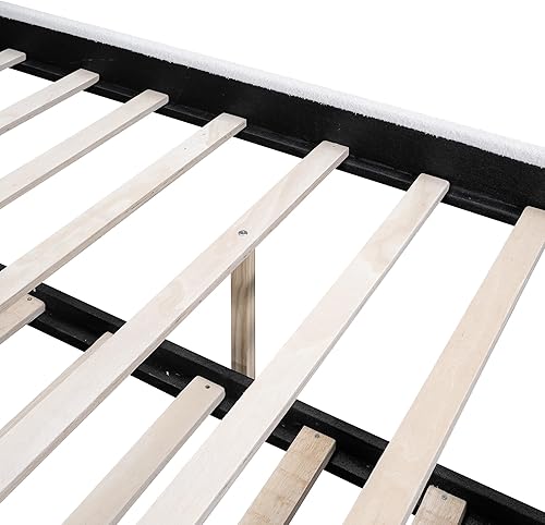 Miniatura 8 de SOFTSEA Base de cama tapizada con cajón, cabecera de lino alto, tamaño matrimonial (79.1 pulgadas de largo x 58.1 pulgadas de ancho x 47.2 pulgadas