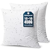 Phantoscope Premium Outdoor Pillow Inserts - Pack of 2 Square Form Water Resistant Polyester Throw Pillows, Couch Sham Cushion Stuffer, 18 X 18 inches