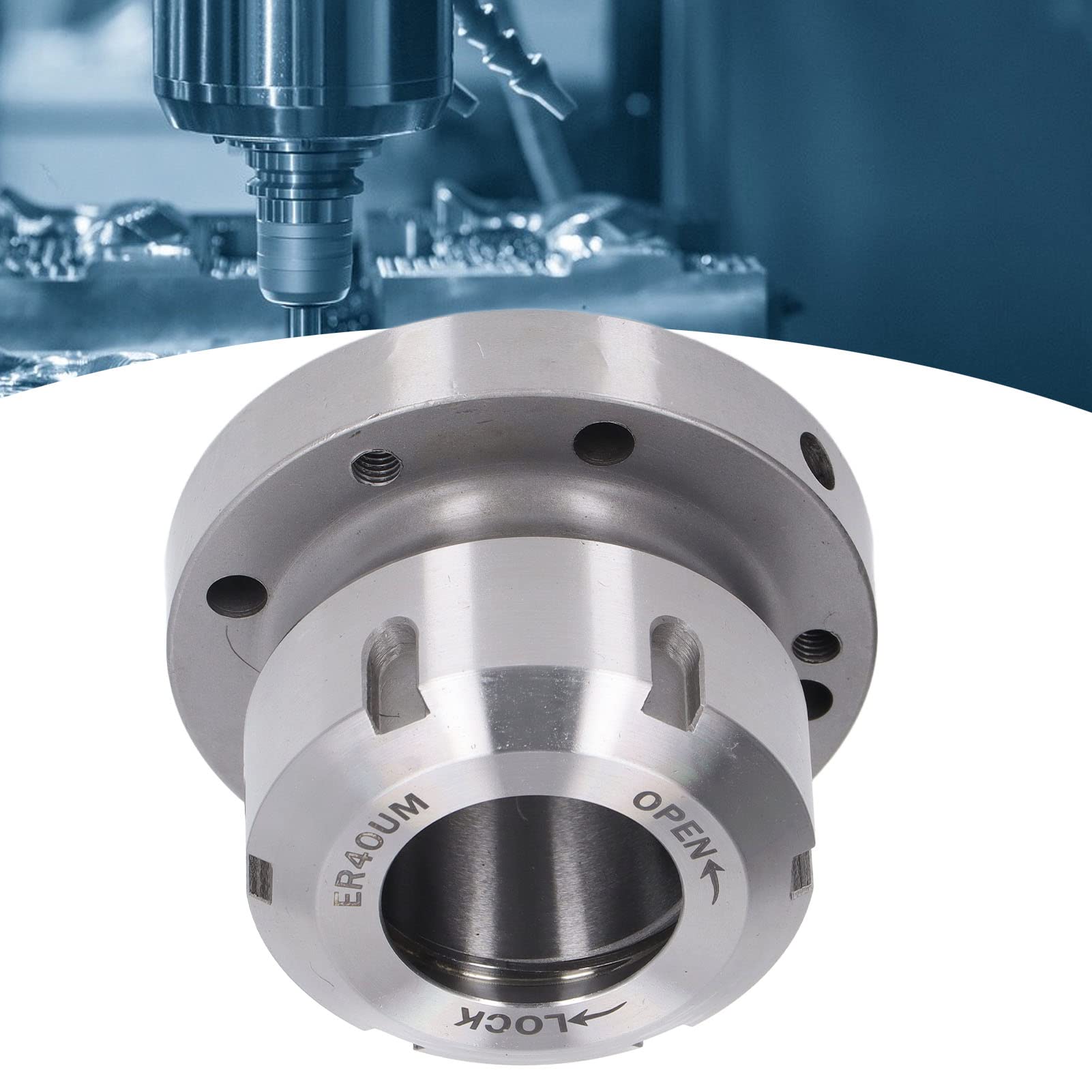 Portabrocas de sujeción, Repuesto Compacto para Torno de fresadora CNC ER40 de 80mm de diámetro para Torno de fresadora CNC de Acero al Carbono