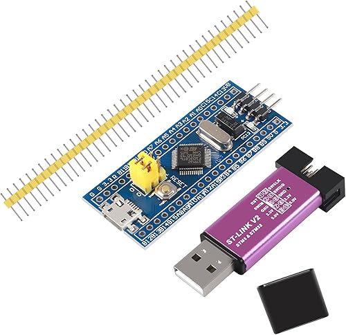 Miniatura 2 de UMLIFE 1PCS ST-Link V2 Unidad de Programación Emulador Downloader (Color al azar) STM8 STM32 STM32 STLINK con 2PCS 40pin STM32F103C8T6 ARM STM32 SWD
