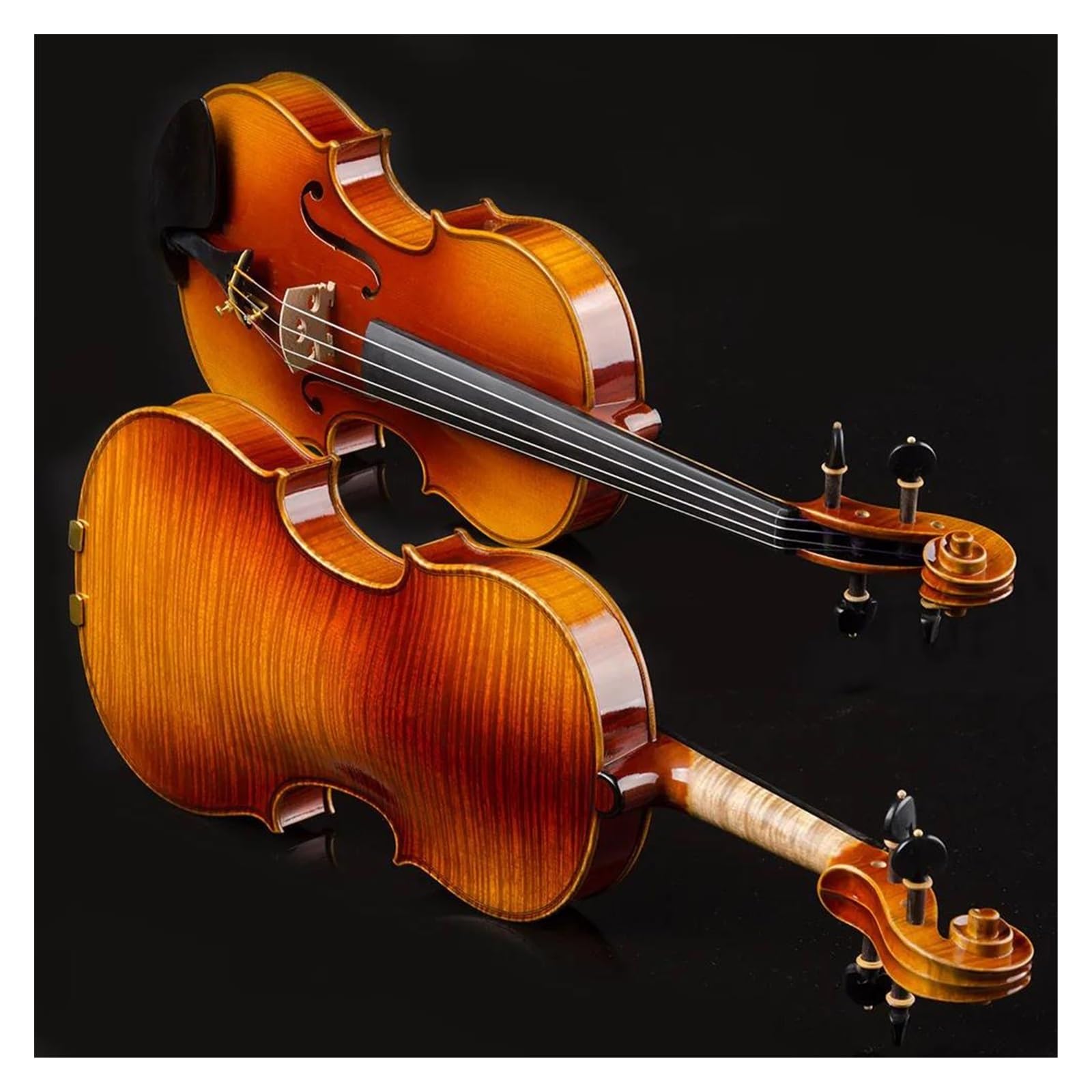 Violín 4/4 Hecho A Mano Con Tapa De Abeto Y Fondo De Arce Y Piezas De Ébano Instrumento De Violín