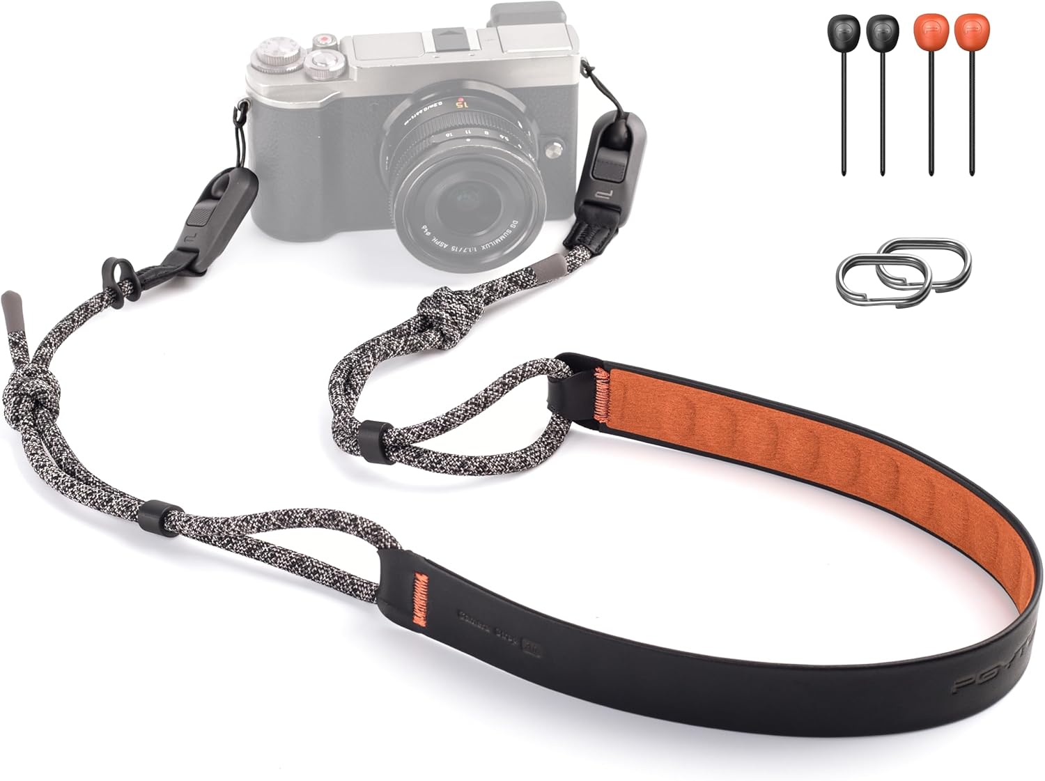 PGYTECH Camera Shoulder Strap Air for Mirrorless Quick Release Camera Strap Leather-like Surface with Braided Ropes Adjustable Neck Strap Light for Sony ZV-E10 for Canon G7 X, Night Black