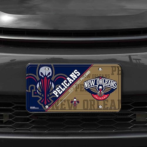 Miniatura 85 de Rico Industries Etiqueta de metal de baloncesto de la NBA de 6 x 12 pulgadas, ideal para camiones/coches/SUV