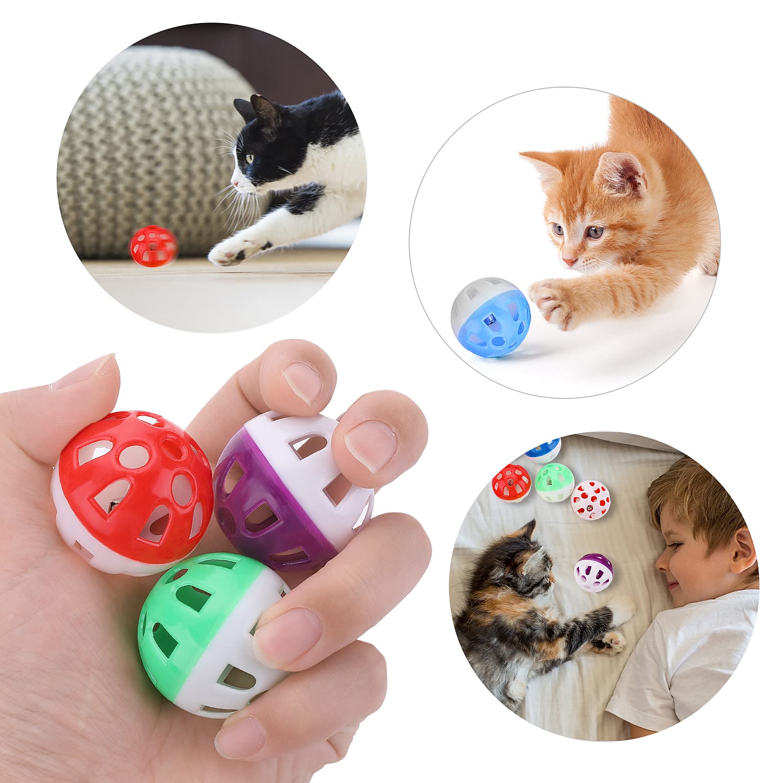 Cobee Katzen Spielzeug Bälle Mit Glöckchen – 12 Stück, 4 Cm, Bunt, Für Innen