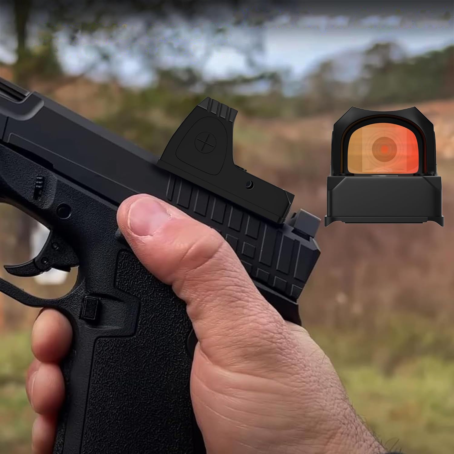 Mini Red Dot Sight, 3 MOA Tactical RMR Reflex Sight for Glock Scope Red Dot Optics Compatible with Pistol Handgun 20mm Picatinny Rail Mount