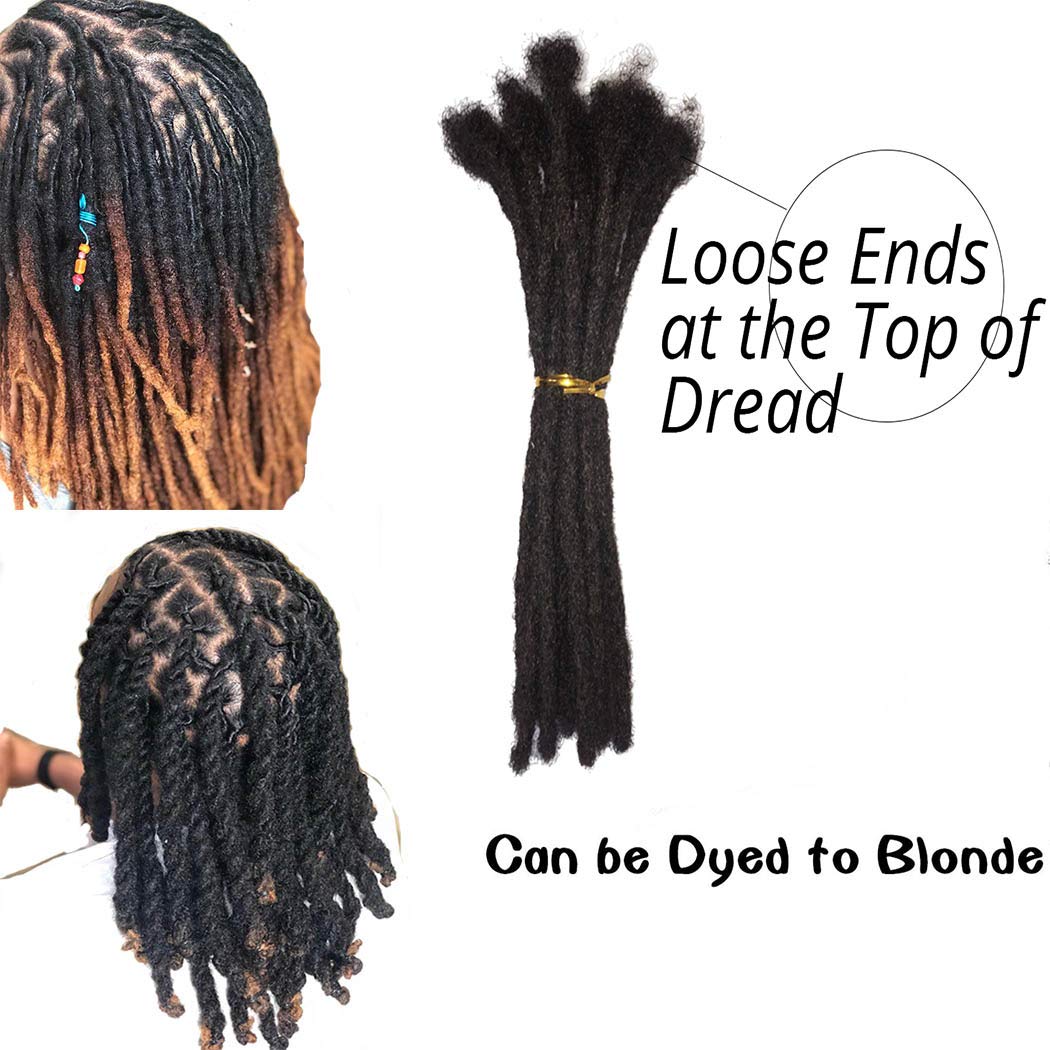 Human Hair Dreadlocks Extension Handmade Locs Small Size(diameter 0.4cm) 12inch 40 Strands/pack Natural Black #1B