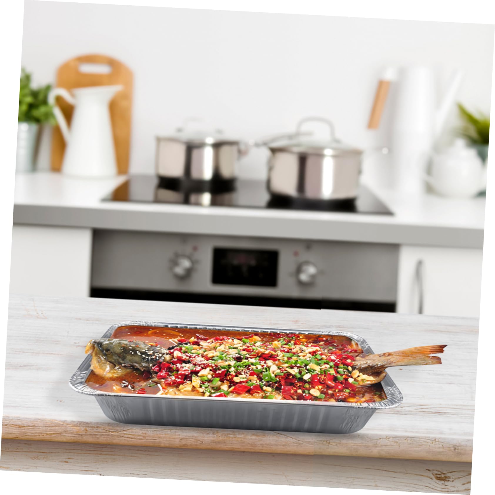 AUTSUPPL Aluminum Foil Pans Value Disposable Food Holders for BBQ Restaurant Catering Lids