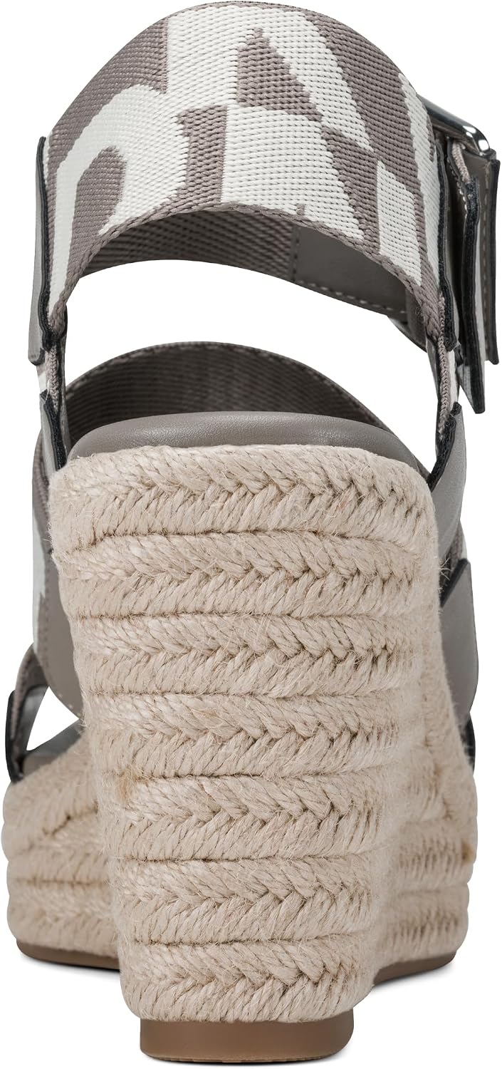 DKNY womens Caylee Espadrille Wedge Sandal With Logo image 3