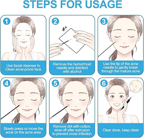 Miniatura 7 de Kit de herramientas para eliminar puntos negros, kit de herramientas para eliminar espinillas, kit de eliminación de acné para manchas, removedor de
