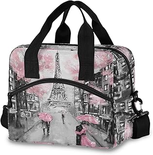 ALAZA Art Paris Eiffel Tower Insulated Lunch Box Reusable Cooler Bags with Shoulder Strap for Women Men Adults, 19-Can (12.5L)