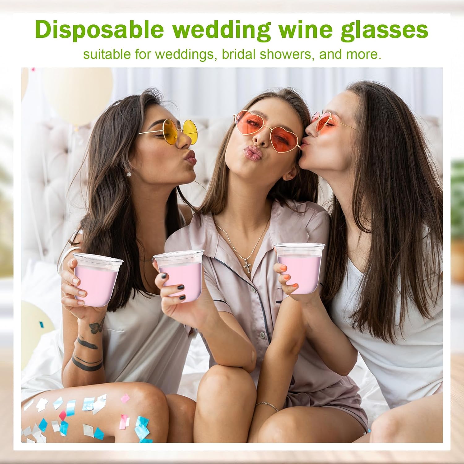 Ziliny 100 Pcs 10oz Plastic Stemless Wine Glasses Disposable Plastic Wine Glasses for Parties Weddings Birthdays Cocktail (Clear)