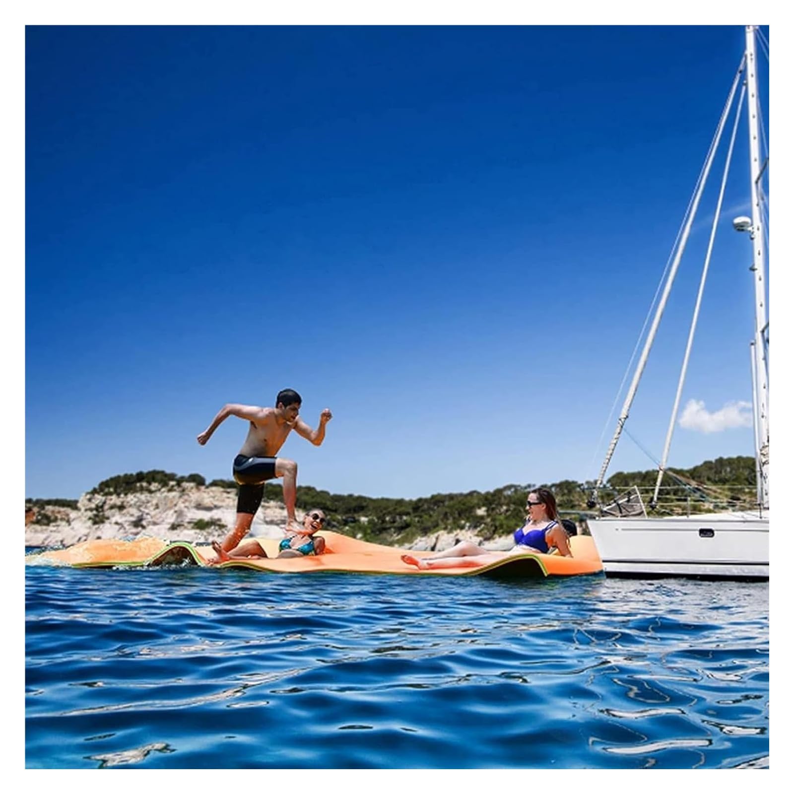 Alfombrilla de agua flotante para piscina de lago, almohadilla de espuma extragrande para actividades acuáticas al aire libre, 550 x 183 cm