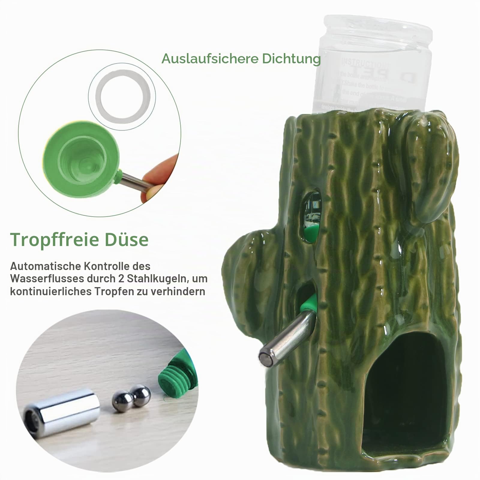 Hamster Wasserflasche Mit Ständer, 2-in-1 Verstellbare Hamster Trinkflasche, 80 ml, Meerschweinchen Trinkflasche für Glastank. Kein Tropfen, Kaufest. Mäuse, Ratten