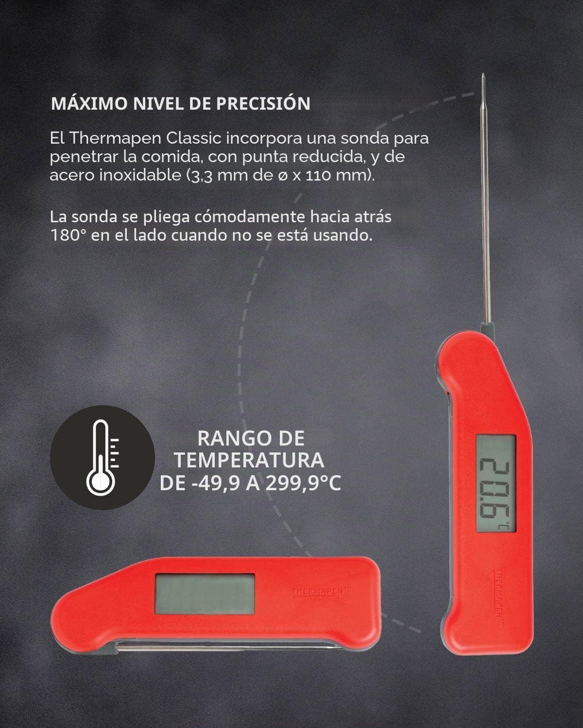 SuperFast Thermapen - professional food thermometer in red by Thermapen