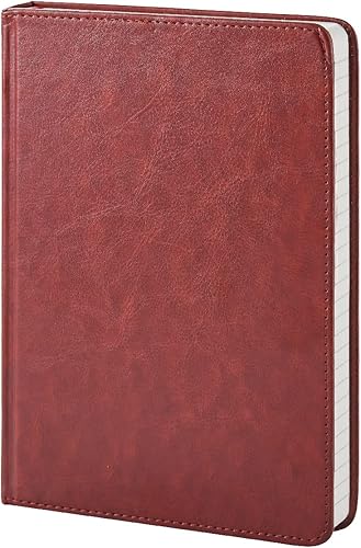 FABPAT Cuaderno rayado de cuero 320 páginas A5 cuaderno grueso para escribir papel rayado de 100 gsm tapa dura de mármol para mujeres y hombres 57