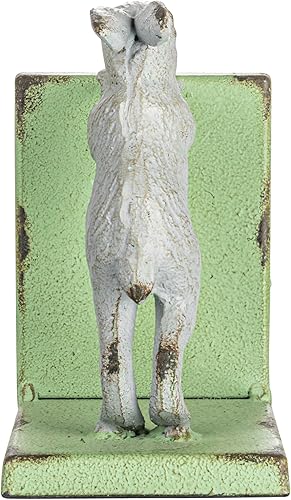 Miniatura 4 de Creative Co-Op Sujetalibros decorativos de metal fundido de 2 tonos, verde y gris, juego de 2