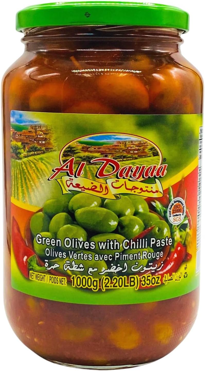Al Dayaa - Green Olives (With Chilli Paste) 1000g, 35oz