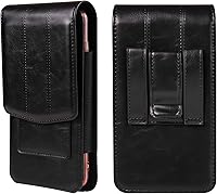 Vista 8 de Funda de cuero con clip para cinturón de teléfono celular, bolsa de cintura para teléfono móvil para hombre, pequeña bolsa de cuero con correa