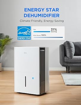 Midea 22 Pint Dehumidifier for Basement, 1,500 Sq. Ft, Energy star