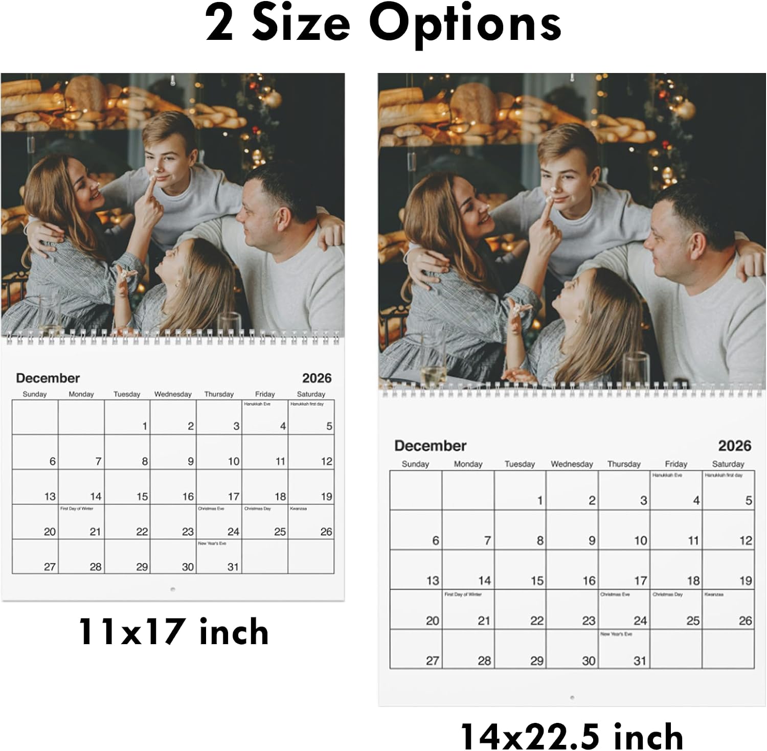 Custom Photo Wall Calendar 2026, Personalized 13 Pictures Calendar, New Year Gift, Family Photo Calendar, Memory Keepsake, Customizable Monthly Planner (Basic, 14x22.5")