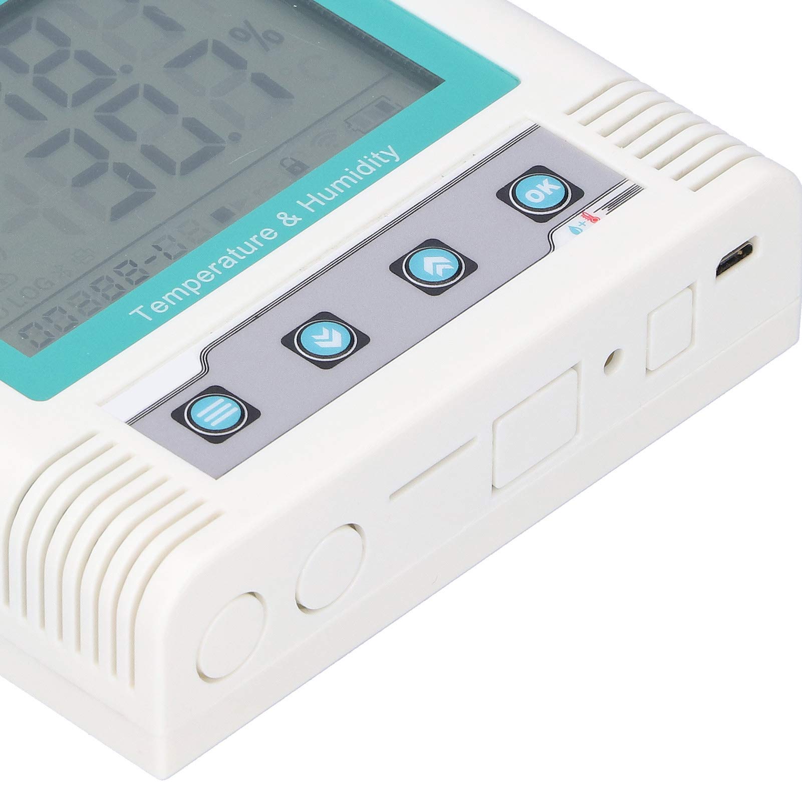 Cocoarm Digitaler Temperaturrekorder, ABS-USB-Feuchtigkeitsdatenrekorder mit LCD, 2,08 Millionen Gruppenspeicher, Hochpräziser Sensor, 4 °F Bis 140 °F, für Labore, Lagerbüros (208W-Gruppendaten)
