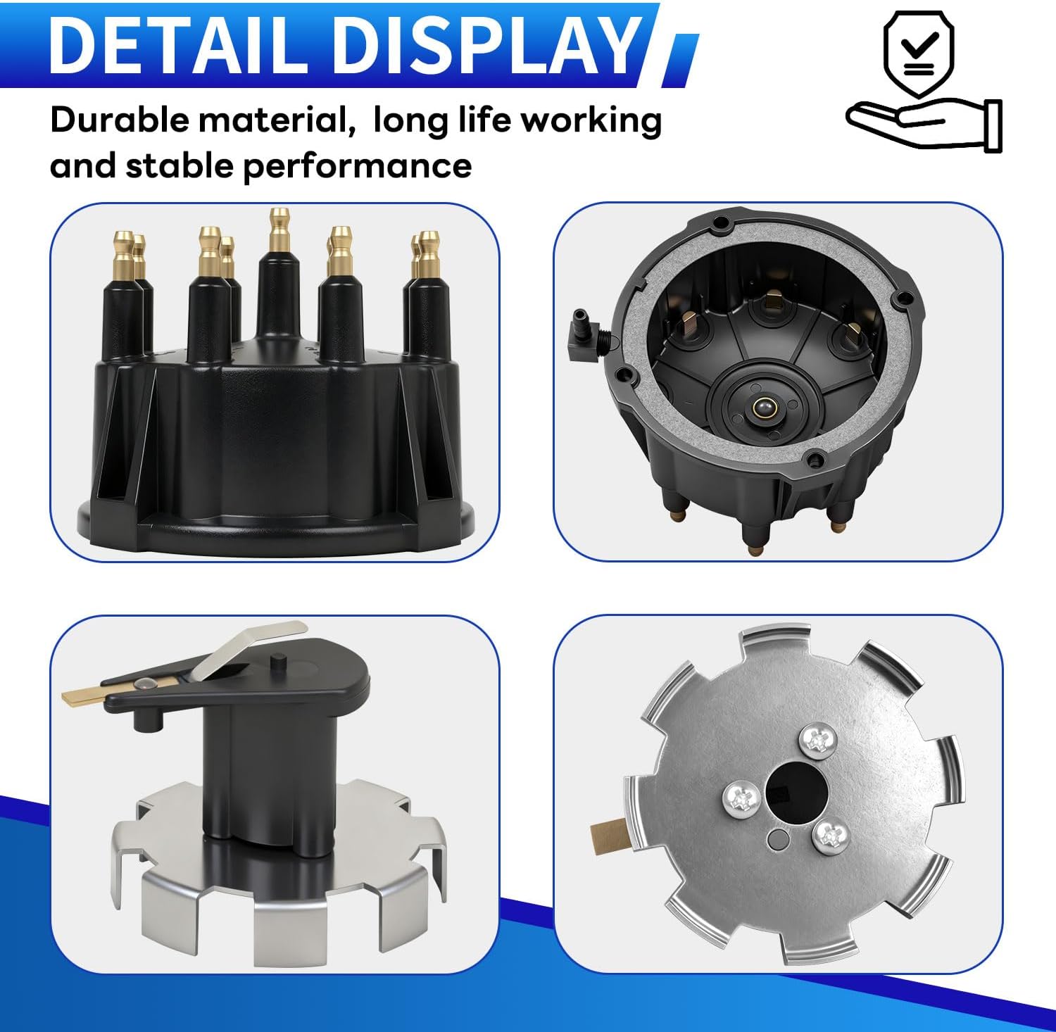 805759Q3 Upgraded Distributor Cap and Rotor Compatible with Mercruiser GM V8 Engines (Thunderbolt IV/V HEI Ignition) - Replaces 187523, 805759Q3, 805759T3