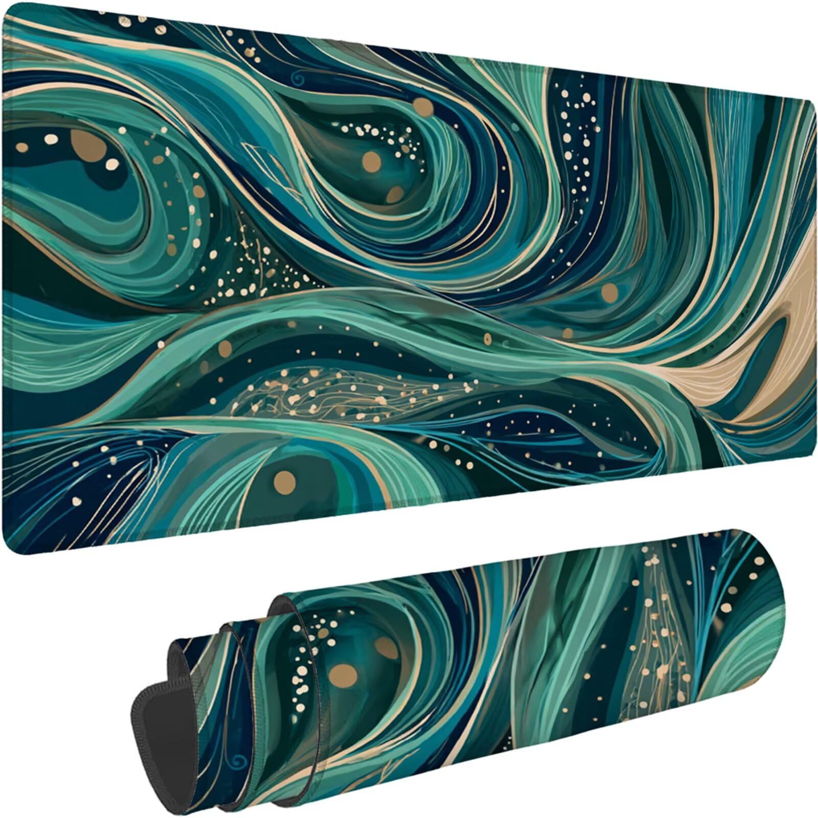 Gamingowa podkładka pod mysz 1200 x 600 x 3 mm, XXL, wodoszczelna, odporna na ścieranie, ze zszytymi krawędziami, kolorowa podkładka na biurko, poprawia prędkość i precyzję, do laptopa, komputera