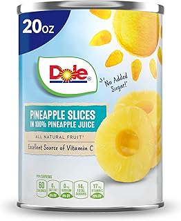 Dole Canned Pineapple Slices in 100% Fruit Juice, 20 Oz