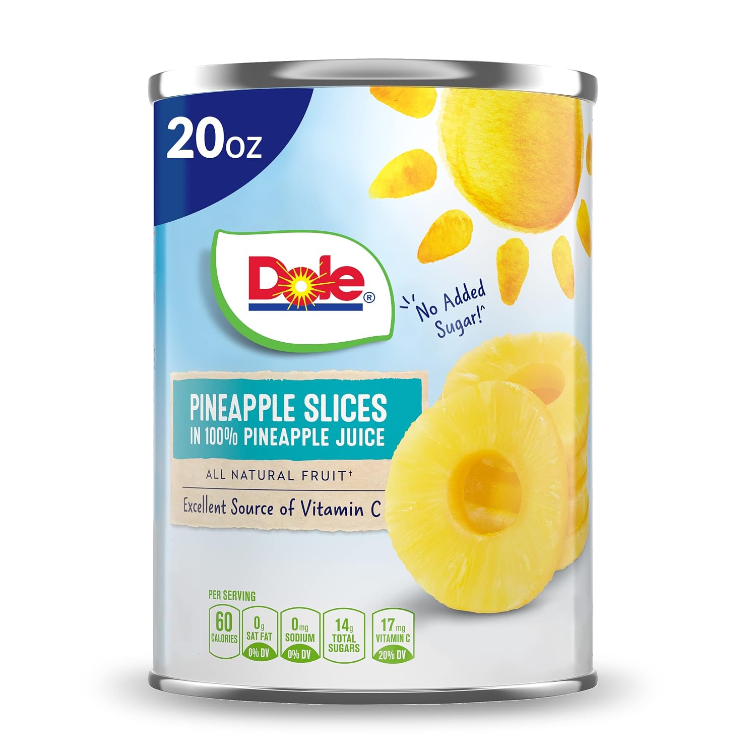 Dole Canned Pineapple Slices in 100% Pineapple Juice, 20 Oz
