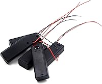 Vista 6 de Paquete de 5 soportes individuales de batería 1AA con cubierta e interruptor, soporte de batería AA con cables de plomo