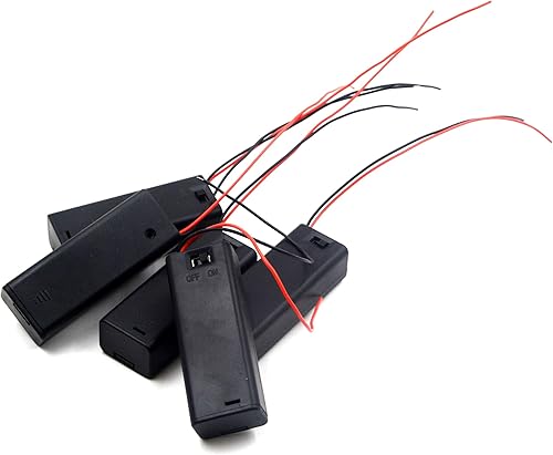 Miniatura 6 de Paquete de 5 soportes de batería AA individuales con interruptor y tapa, 1 soporte de batería AA con cubierta e interruptor, soporte de batería AA