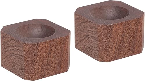 PATIKIL Base de madera con soporte de bola de cristal de 2 x 2 x 1.5 pulgadas, paquete de 2 soportes de exhibición de esfera, accesorios de