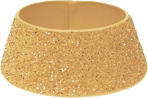 Miniatura 2 de Christmas Tree Collar 23.6 Inches Sequin Christmas Tree Skirt, Double-Layer Glitter Velvet Tree Skirt, Christmas Tree Base Cover Luxury Xmas Tree