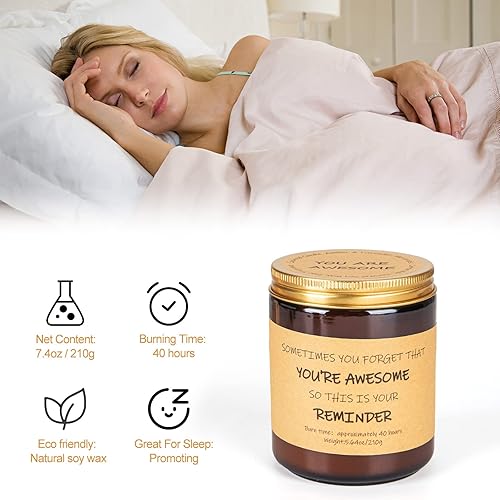 Miniatura 4 de Velas perfumadas de lavanda, regalos de agradecimiento inspiradores, juego de velas de cumpleaños para mujeres, regalos de cumpleaños relajantes