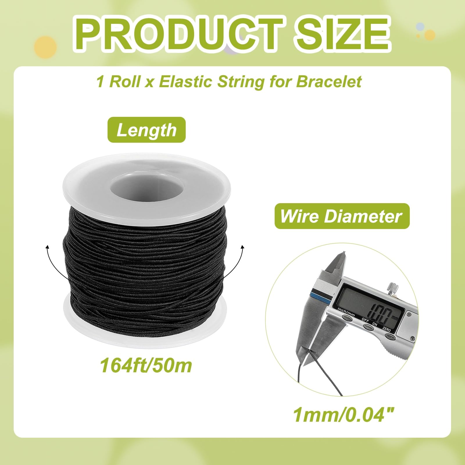 PATIKIL Elastic String for Bracelet 164 Ft/50 Meter Length 1 mm Dia - Image 2