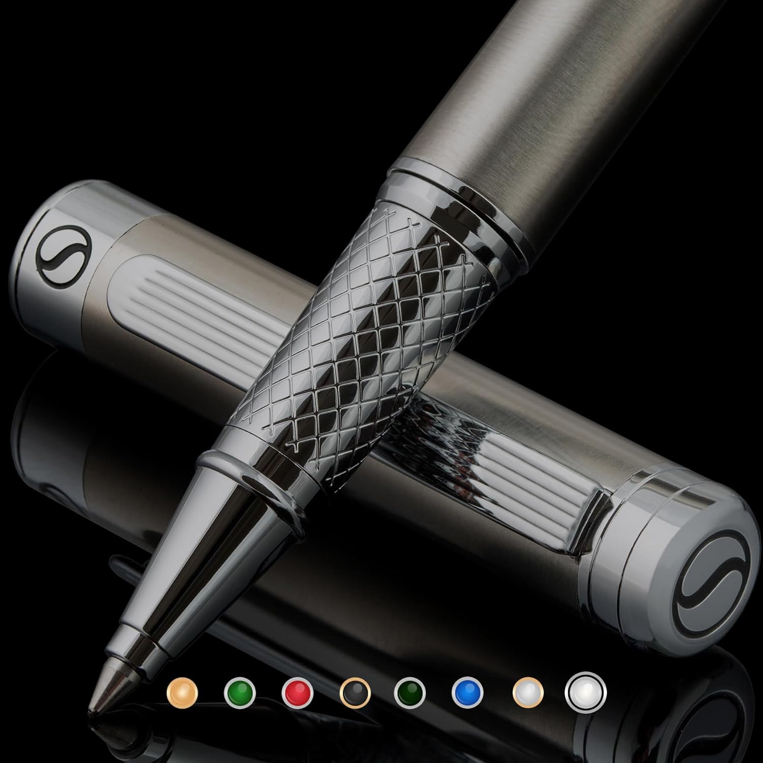 Scriveiner Stainless Steel Rollerball Pen Stunning Luxury Metal Pen
