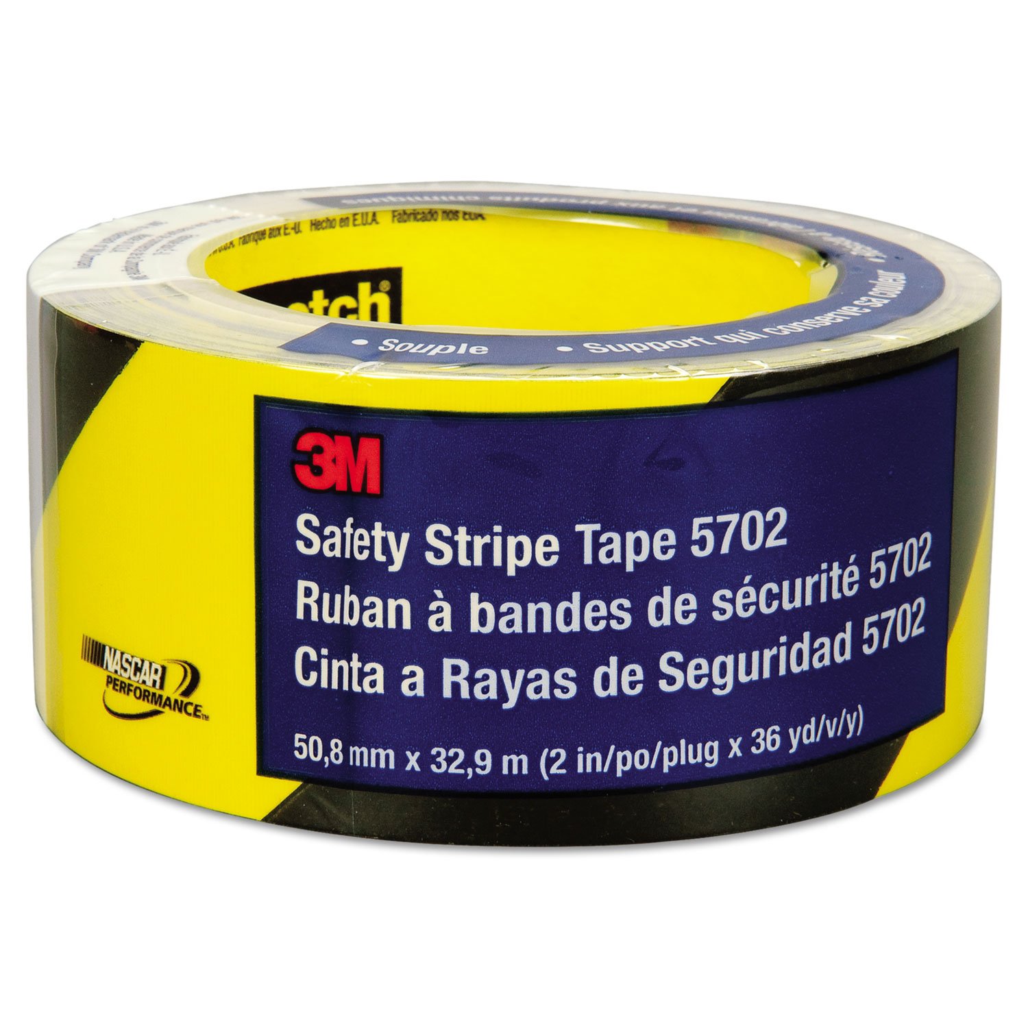 3M 7000017005 Gefahrenmarkierungsband, 5702, 50 mm x 33 m, Schwarz/Gelb (24-er Pack)
