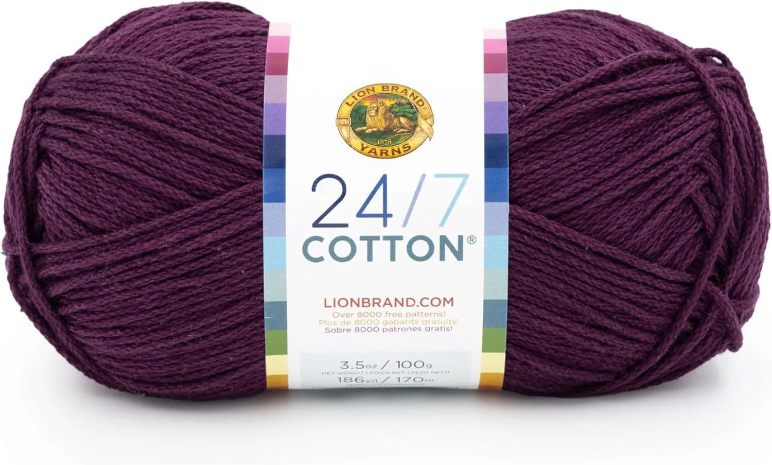Lion Brand Yarn - 24/7 Cotton - 6 Skein Assortment (Potpourri)