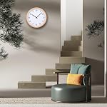 Horloge murale en bois - Élégant, moderne, simple, cadre en bois, facile à lire, circulaire, continu seconde main, intérieur, 30CM, Cadeau de chauffage ménager, naturel, moderne