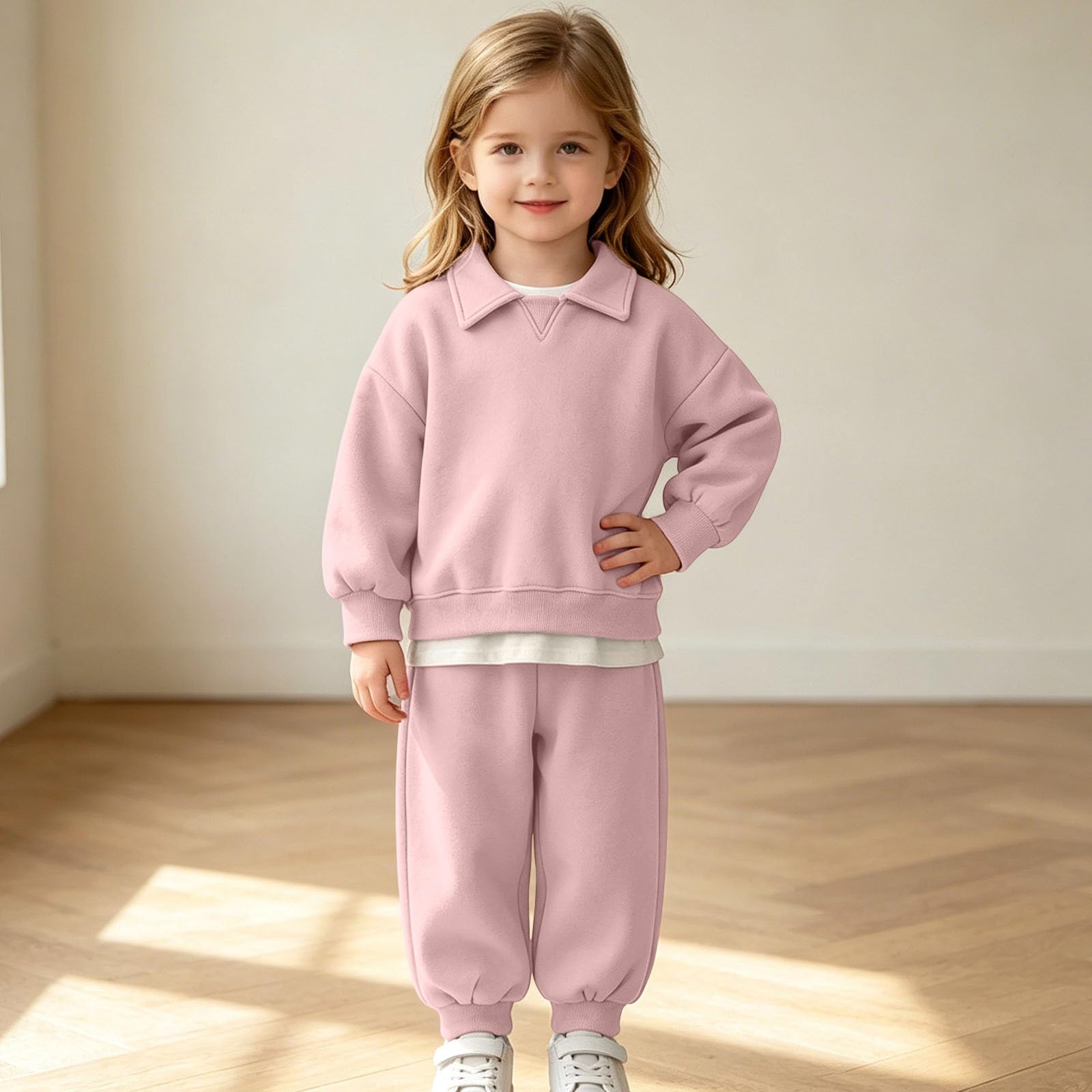 Chandal Niño Niña,Ropa Deportiva 2 Piezas con Sudadera y Pantalón Jogger | Conjunto Deportivo Otoño e Invierno para Niños Pequeños Chándal Algodón de Manga Larga con Bolsillos 0.5-5 años