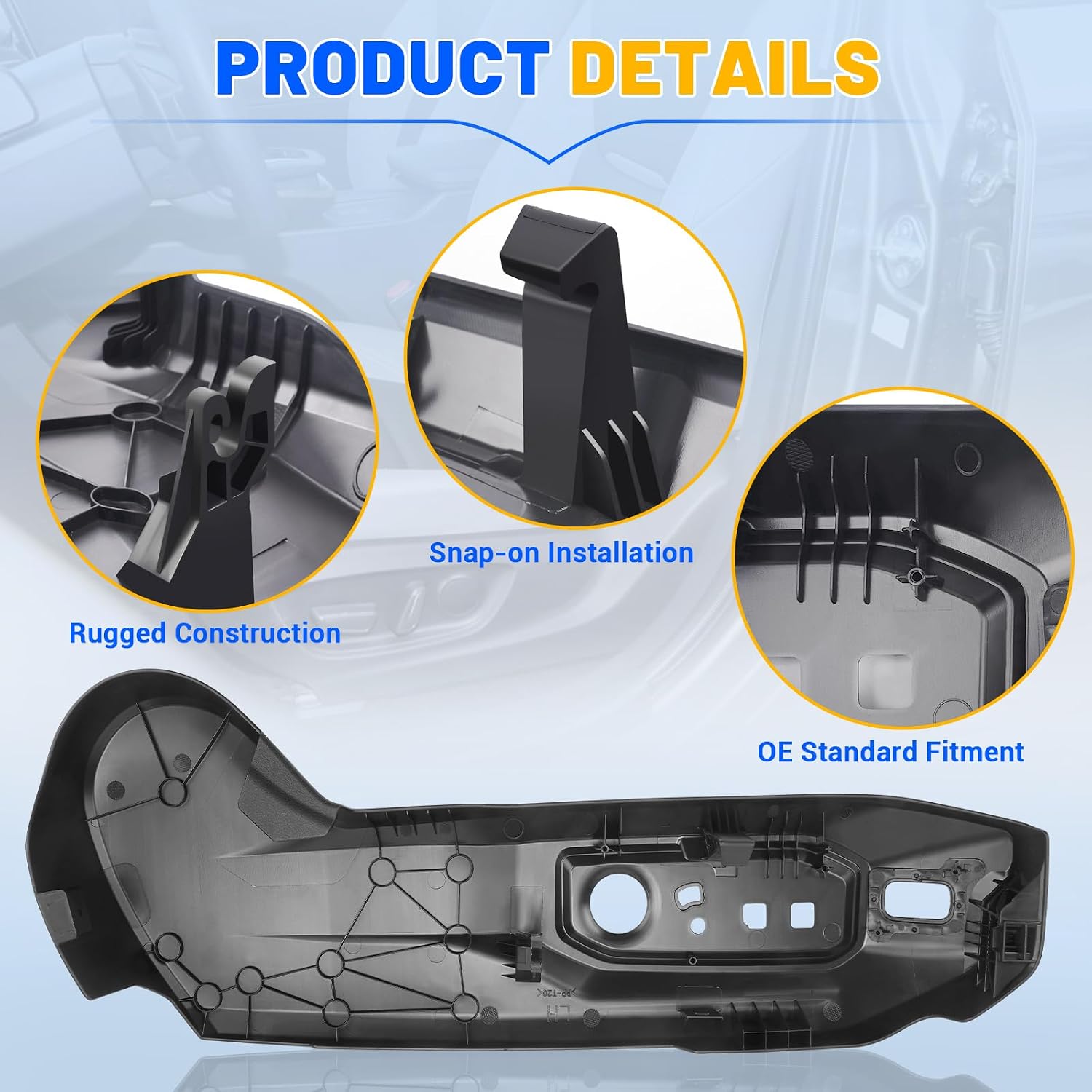 Front Left Side Seat Trim Cover Panel Compatible with Toyota Tundra 2022-2026 Sequoia 2023-2026 with Leg Rest,Black Replace 71806-0C102-C0 71806-0C101-C0