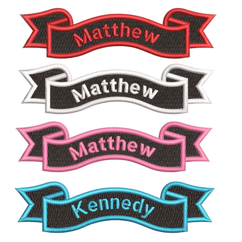 Custom Embroidered Name Patch Personalised Name Tag Morale Name Patch 2 PCS Sew on or Iron on for Uniform Work Shirt Hat Backpack Bags, Size is 4"X1"(Rocker Style) — image 1
