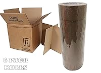 Vista 4 de Cinta de embalaje marrón de 2 pulgadas x 110 yardas, 6 rollos de material brillante multiusos resistente para oficina, escuela y hogar, recarga