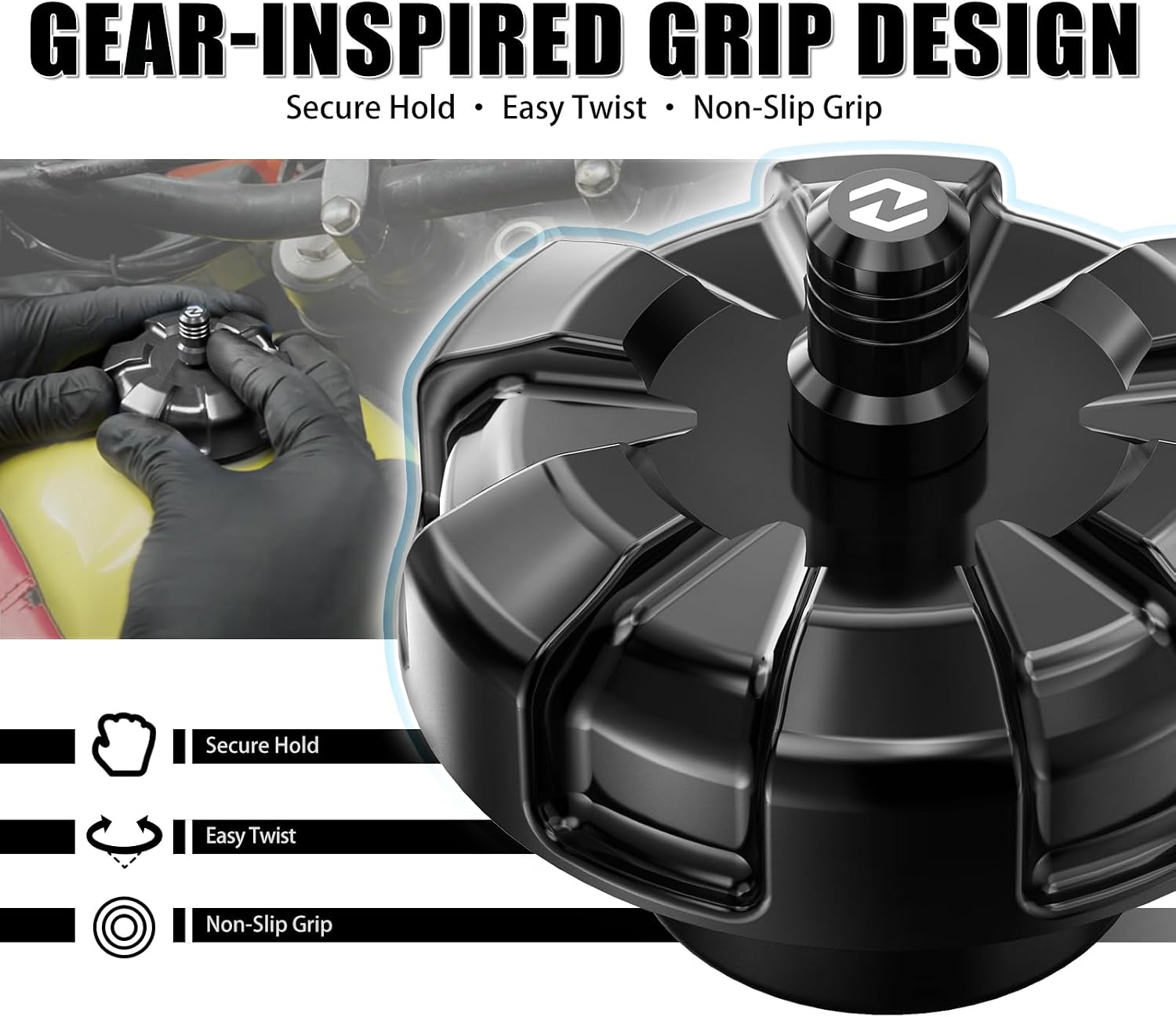 NICECNC Tank Cap/Gas Cap Compatible with Suzuki DR650S/SE 1996–2019, Black