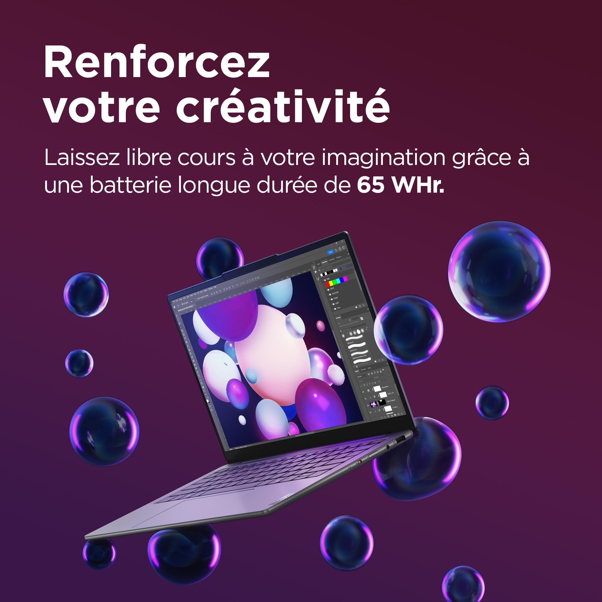 Lenovo Yoga Slim 7 14IMH9 - Ordinateur Portable 14'' OLED (Intel Core Ultra 7 155H, RAM 32Go, SSD 1To, Intel Arc Graphics,Windows 11 Home) Clavier rétroéclairé AZERTY FR - Lunaire Gris