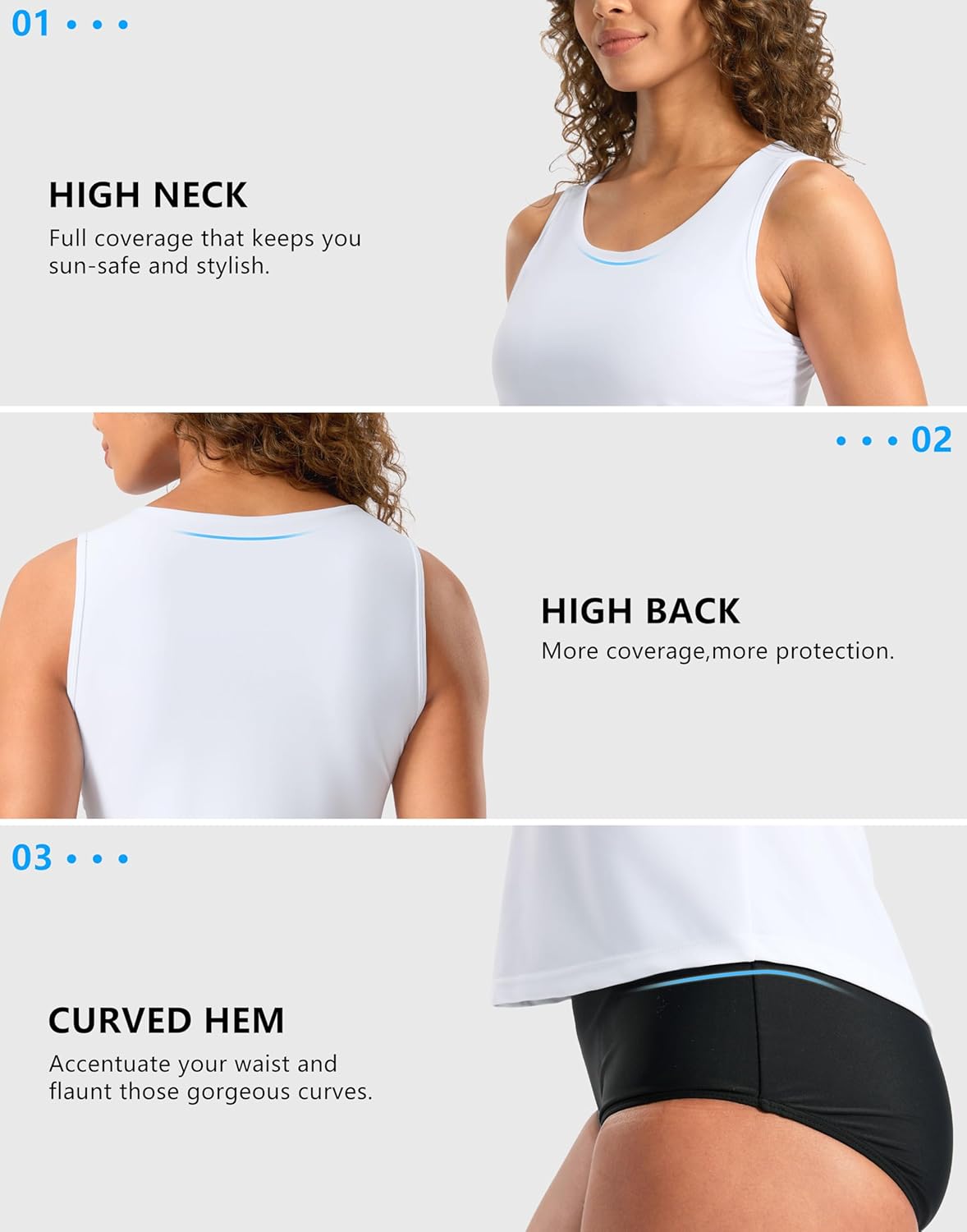 G Gradual Tankini Tops for Women High Neck Swimsuits Swim Top Modest Bathing Suit Swimwear Tank Top only No Bottom - Image 5