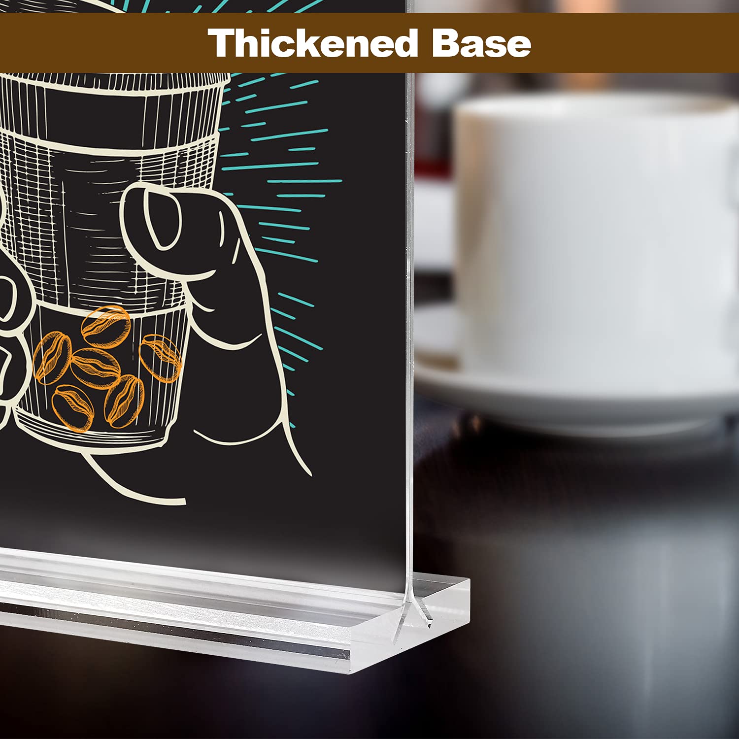 8 Pcs Acrylic Sign Holder 5 x 7 Inches, Double-Side Menu ad Frame, Clear Sign Holder, T-Shaped Plastic Display Stands, Suitable for Restaurants, Offices Shops Promotions,Meetings Homes, Photo Frames