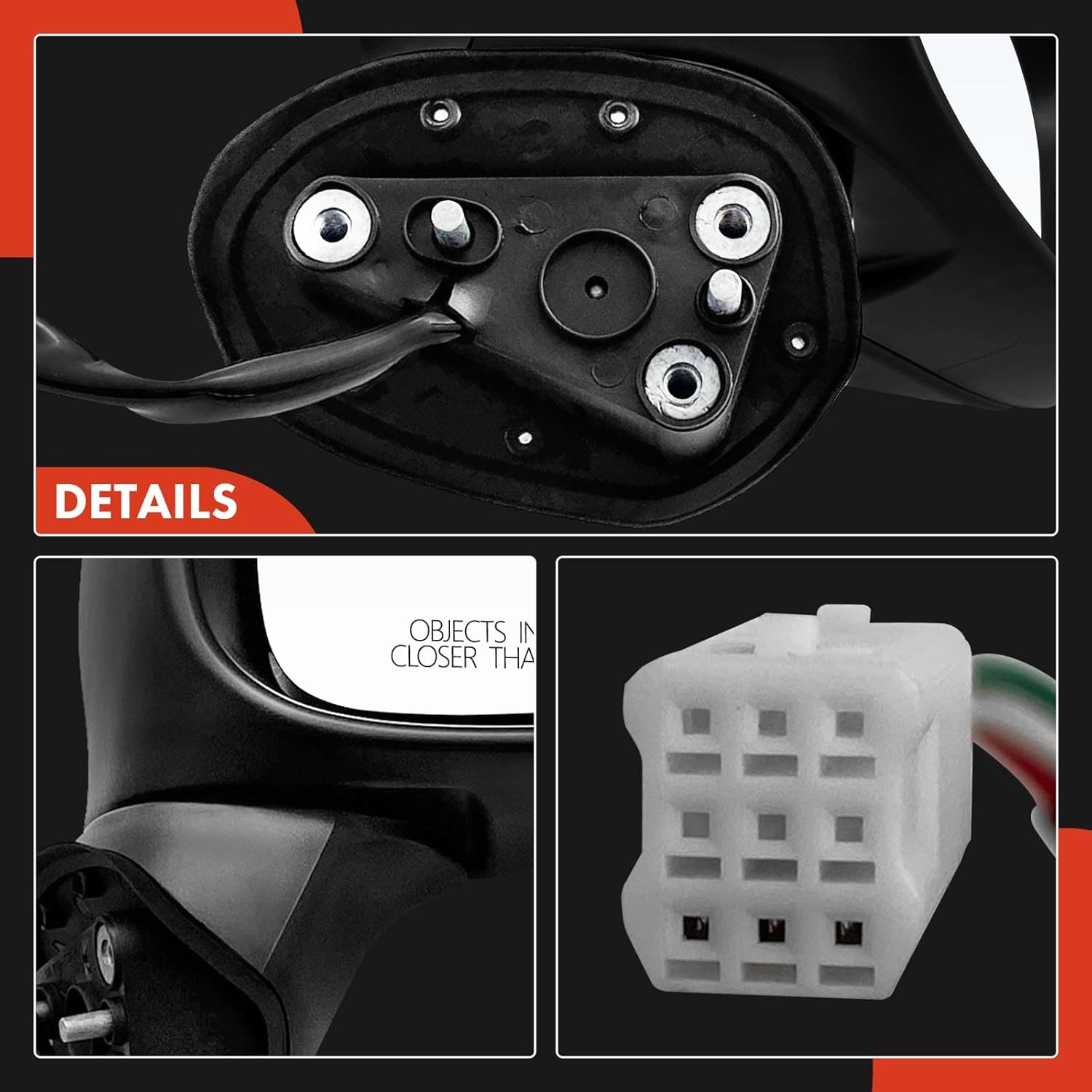 A-Premium Passenger Side Power Door Mirror - Compatible with Mazda 3 2014 2015 2016 - Non-Heated Manual Folding Black Outside Rear View Mirror - Replace# BHN969121E